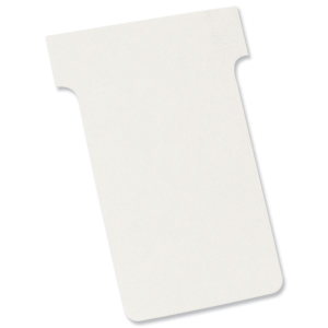 Nobo T-Cards 160gsm Tab Top 15mm W60x Bottom W48.5x Full H85mm Size 2 White Ref 32938900 [Pack 100] Ident: 320D