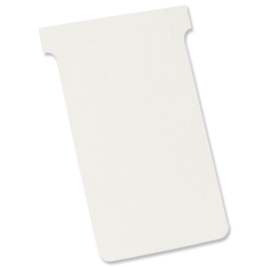 Nobo T-Cards 160gsm Tab Top 15mm W124x Bottom W112x Full H180mm Size 4 White Ref 32938922 [Pack 100] Ident: 320D