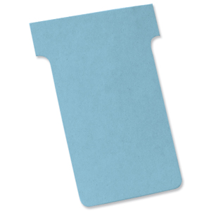 Nobo T-Cards 160gsm Tab Top 15mm W60x Bottom W48.5x Full H85mm Size 2 Light Blue Ref 32938908 [Pack 100] Ident: 320D