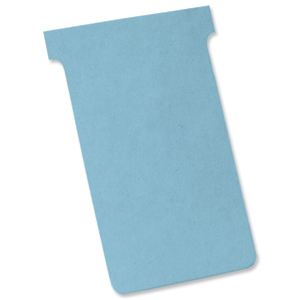 Nobo T-Cards 160gsm Tab Top 15mm W92x Bottom W80x Full H120mm Size 3 Light Blue Ref 32938919 [Pack 100] Ident: 320D