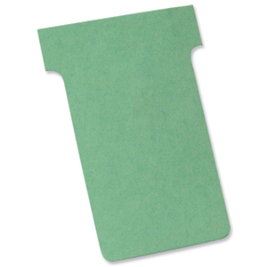 Nobo T-Cards 160gsm Tab Top 15mm W60x Bottom W48.5x Full H85mm Size 2 Green Ref 32938902 [Pack 100] Ident: 320D