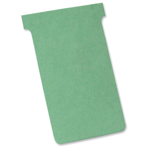 Nobo T-Cards 160gsm Tab Top 15mm W92x Bottom W80x Full H120mm Size 3 Green Ref 32938913 [Pack 100] Ident: 320D