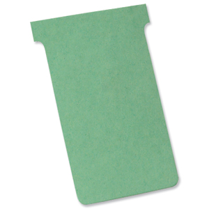 Nobo T-Cards 160gsm Tab Top 15mm W124x Bottom W112x Full H180mm Size 4 Green Ref 32938924 [Pack 100] Ident: 320D