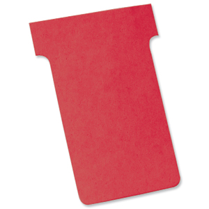 Nobo T-Cards 160gsm Tab Top 15mm W60x Bottom W48.5x Full H85mm Size 2 Red Ref 32938906 [Pack 100]