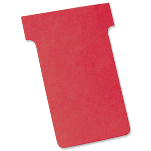 Nobo T-Cards 160gsm Tab Top 15mm W60x Bottom W48.5x Full H85mm Size 2 Red Ref 32938906 [Pack 100] Ident: 320D