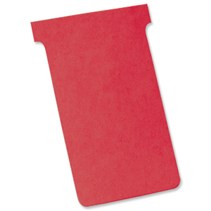 Nobo T-Cards 160gsm Tab Top 15mm W92x Bottom W80x Full H120mm Size 3 Red Ref 32938917 [Pack 100] Ident: 320D