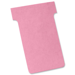 Nobo T-Cards 160gsm Tab Top 15mm W60x Bottom W48.5x Full H85mm Size 2 Light Pink Ref 32938905 [Pack 100]