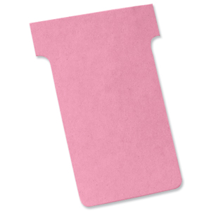 Nobo T-Cards 160gsm Tab Top 15mm W60x Bottom W48.5x Full H85mm Size 2 Light Pink Ref 32938905 [Pack 100] Ident: 320D