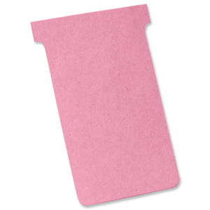 Nobo T-Cards 160gsm Tab Top 15mm W92x Bottom W80x Full H120mm Size 3 Light Pink Ref 32938916 [Pack 100] Ident: 320D