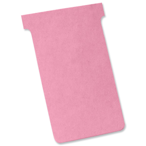 Nobo T-Cards 160gsm Tab Top 15mm W124x Bottom W112x Full H180mm Size 4 Light Pink Ref 32938927 [Pack 100]