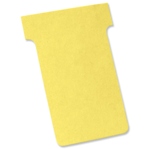 Nobo T-Cards 160gsm Tab Top 15mm W60x Bottom W48.5x Full H85mm Size 2 Yellow Ref 32938904 [Pack 100] Ident: 320D