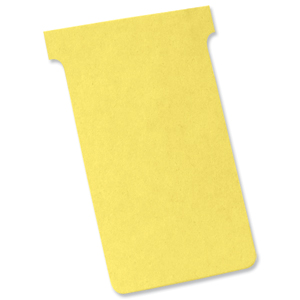 Nobo T-Cards 160gsm Tab Top 15mm W92x Bottom W80x Full H120mm Size 3 Yellow Ref 32938915 [Pack 100] Ident: 320D
