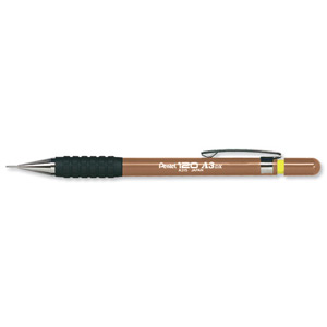 Pentel A300 Automatic Pencil with Rubber Grip and 2 x HB 0.9mm Lead Sand Barrel Ref A319-Y [Pack 12] Ident: 100a