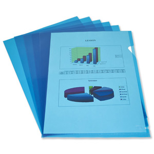 Elba Cut Flush Folder 80 Micron A4 Open Two Sides Blue Ref 100206547 [Pack 100] Ident: 185A