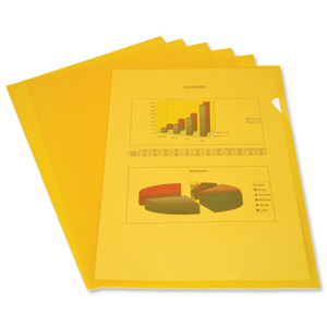 Elba Cut Flush Folder 80 Micron A4 Open Two Sides Yellow Ref 100206549 [Pack 100] Ident: 185A