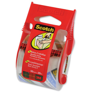 Scotch Packaging Tape Extra Quality in Dispenser for 5kg up to 10kg 50mmx20m Clear Ref E5020D Ident: 154B