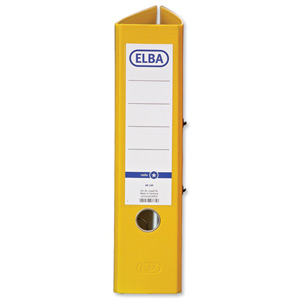 Elba Lever Arch File A4 Coloured Paper Over Board 80mm Spine Yellow Ref B1045708 [Pack 10]