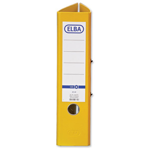 Elba Lever Arch File A4 Coloured Paper Over Board 80mm Spine Yellow Ref B1045708 [Pack 10]