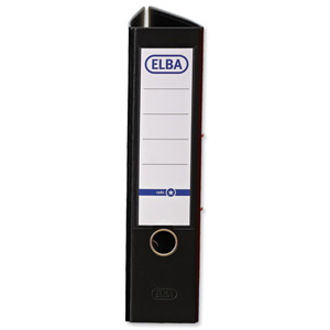 Elba Lever Arch File A4 Coloured Paper Over Board 80mm Spine Black Ref B1045709 [Pack 10] Ident: 224A