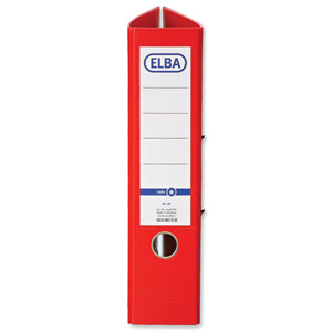 Elba Lever Arch File A4 Coloured Paper Over Board 80mm Spine Red Ref B1045713 [Pack 10]