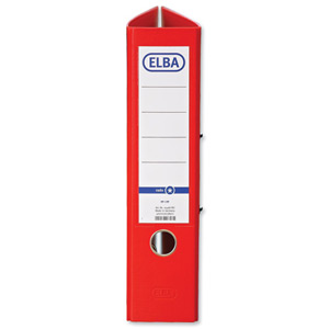 Elba Lever Arch File A4 Coloured Paper Over Board 80mm Spine Red Ref B1045713 [Pack 10] Ident: 224A