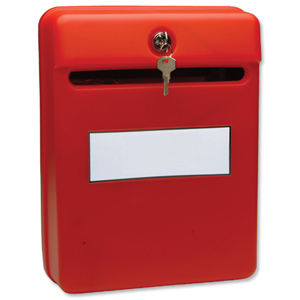Post or Suggestion Box Wall Mountable with Fixings Red Ident: 163E
