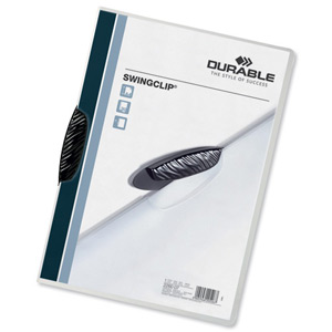Durable Swingclip Folder Polypropylene Capacity 30 Sheets A4 Black Ref 2260/01 [Pack 25] Ident: 201C