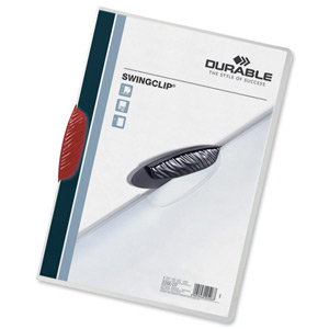 Durable Swingclip Folder Polypropylene Capacity 30 Sheets A4 Red Ref 2260/03 [Pack 25] Ident: 201C