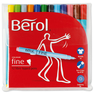 Berol Colour Fine Pen with Washable Ink 0.6mm Line Assorted Ref S0376510 [Wallet 12] Ident: 105F