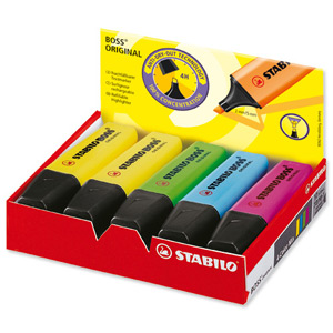 Stabilo Boss Highlighters Chisel Tip 2-5mm Line Assorted Ref 70/10-1 [Pack 10]