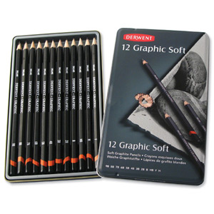 Derwent Graphic Pencils Sketching Graphite 9B-H Ref 34215 [Pack 12]