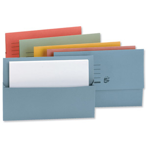 5 Star Document Wallet Half Flap 250gsm Capacity 32mm Foolscap Assorted [Pack 50] Ident: 190C