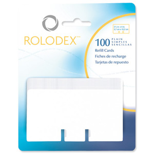 Rolodex Refill Cards Plain 57x102mm White Ref 67570 [Pack 100] Ident: 341D