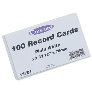 Record Card Smooth Blank 127x76mm White [Pack 100] Ident: 342E