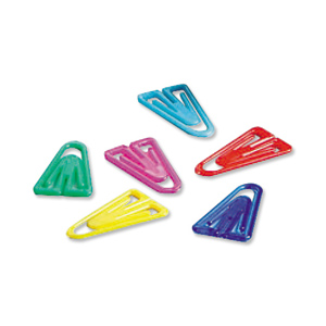 Paperclips Plastic Non Magnetising 25mm Assorted Colours [Pack 500] Ident: 365I