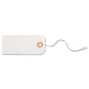 White Strung Tag 96x48mm [Pack 75]