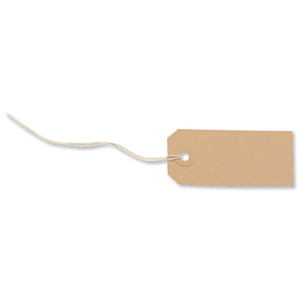 Tag Labels Strung 82x41mm Buff [Pack 1000] Ident: 163A