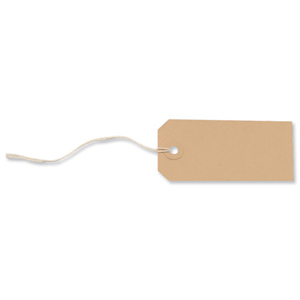Tag Labels Strung 96x48mm Buff [Pack 1000]