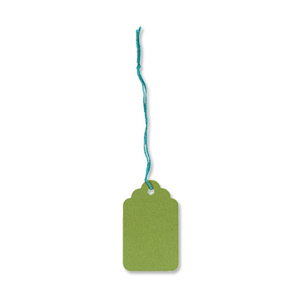 Ticket Labels Strung Durable 48x30mm Green [Pack 125]