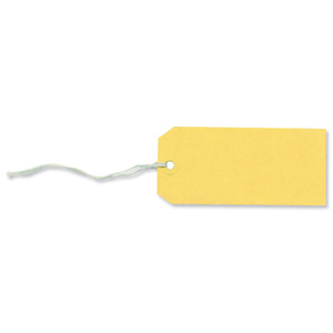 Tag Labels Strung Bulk Boxes Canary Yellow [Pack 1000]