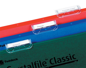 Rexel Crystalfile Tabs Plastic for Suspension Files Clear Ref 78020 [Pack 50]