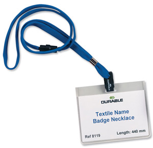 Durable Necklace Textile with Safety Closure for Name Badges 440mm Blue Ref 811907 [Pack 10] Ident: 284F