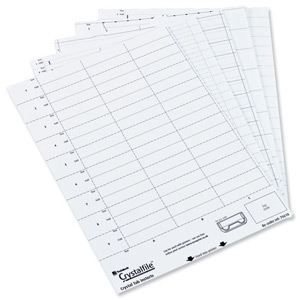 Rexel Crystalfile Card Inserts for Suspension File Tabs Sheet of 51 White Ref 78050 Ident: 209F