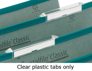 Rexel Crystalfile Classic Tabs Extra-deep Plastic for Linked Suspension File Clear Ref 78289 [Pack 50] Ident: 210F