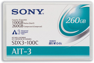 Sony AIT-3 Data Tape Cartridge AME 100-260GB 230m Ref SDX3-100C