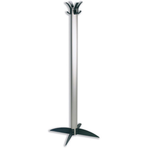 Coat Stand Aluminium Silver Anodised Finish Slide Fixings ABS Base Silver