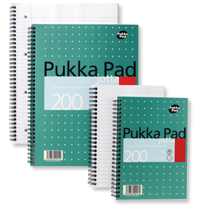 Pukka Pad Jotta Notebook Wirebound Perforated Ruled 4-Hole 80gsm 200pp A4 Metallic Ref JM018 [Pack 3] Ident: 39C