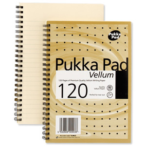 Pukka Pad Vellum Notebook Wirebound Perforated Ruled Margin 80gsm 120pp A4 Vellum Ref VJM/1 [Pack 3] Ident: 38F