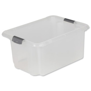 Strata Storemaster Archive Box Minus Lid Plastic Medium 31 Litre W375xD510xH240mm Clear Ref HW309CLR Ident: 178H