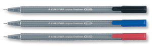 Staedtler Triplus Fineliner Pen Ergonomic Barrel 0.8mm Tip 0.3mm Line Assorted Ref 334 SB10 [Pack 10]